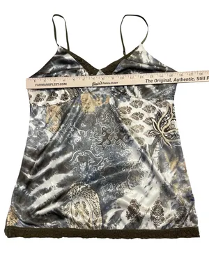 Xhilaration Goblincore Fairy Y2K Crochet Trim Satin Cami Tank Top Vampire Diaries Coquette thumbnail 4