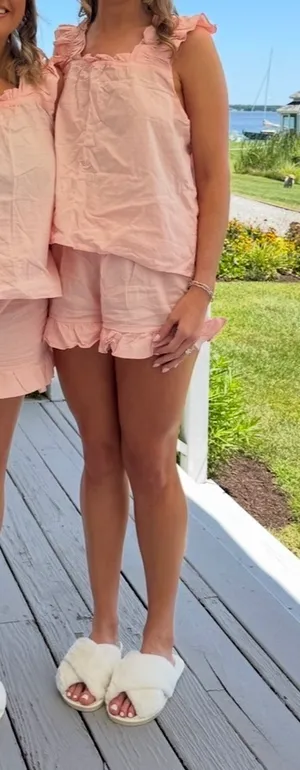 Amazon Pink Ruffle Tank Top and Shorts Set thumbnail 6