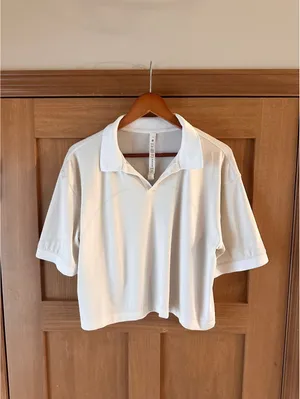 Lululemon Swiftly Tech Relaxed-Fit Polo Shirt in White Women’s size 14 LW3GMJS thumbnail 2