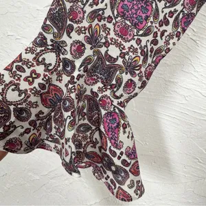 Shoshanna Purple Paisley Silk Dropped Waist Mini Dress Womens 0 Boho Coquette thumbnail 4