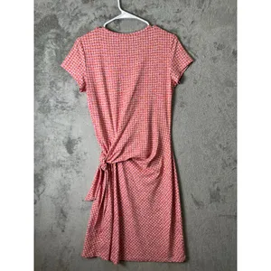 J. McLaughlin Side Knot‎ Dress Catalina Cloth Small Short Sleeve Pink Orange thumbnail 4
