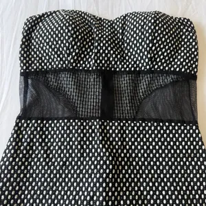 🔥 Chic Black & White Polka Dot Strapless Padded Bra Mesh Corset Dress – Flattering & Feminine (Size Small) 🔥 thumbnail 2
