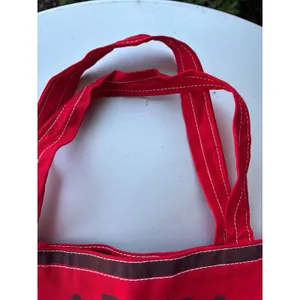 Majubu Hand Printed Africa Graphic Canvas Tote Bag Red‎ Brown Tribal Folk Art thumbnail 7