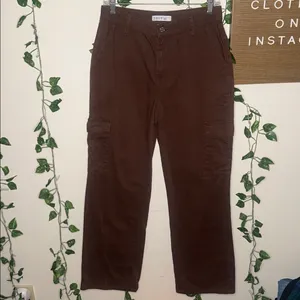 Primark Denim Co Brown Cargo Style Straight Leg Pants thumbnail 3