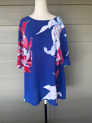 Gibson Latimer Vibrant Floral Flutter Sleeve Blouse thumbnail 2