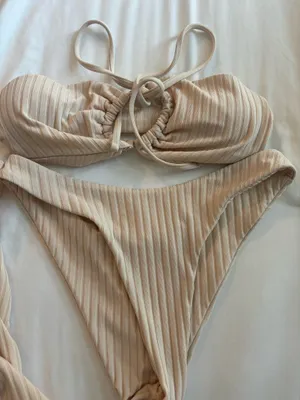 Bikini Set with Sarong Tan Size M thumbnail 1