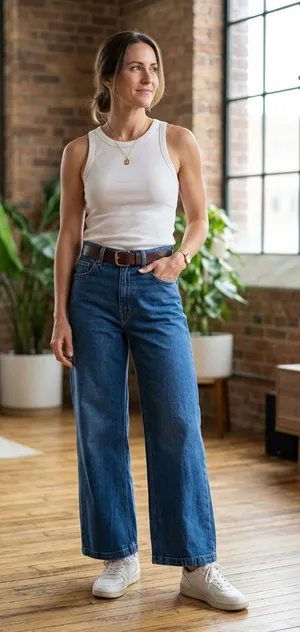 Gap Stride High Rise Wide-Leg Boho Medium Wash Jeans Size 28/6R thumbnail 1