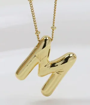 Elegant Gold 'M' Pendant Necklace thumbnail 1