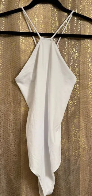 Abercrombie & Fitch White Seamless Halter Neck Bodysuit Medium NWT thumbnail 1