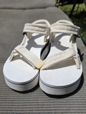 Teva Flatform Universal Mesh White Sandals 6 thumbnail 4