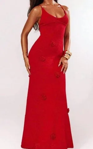 Red knit maxi dress  thumbnail 4