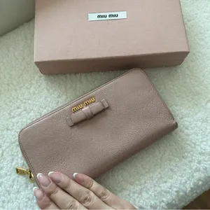 Miu Miu Blush Pink Leather Wallet with Bow thumbnail 9