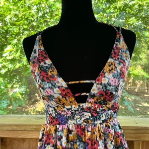 Urban Outfitters Naoi Strappy Mini Dress Colorful Floral Size M thumbnail 8