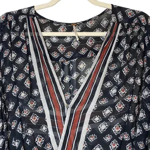 Free People‎ Before Dawn Top Black Boho Blouse Women's Size XS thumbnail 2