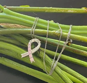 SAI 925 Pink Ribbon Cancer Sterling Silver 18” Necklace thumbnail 10