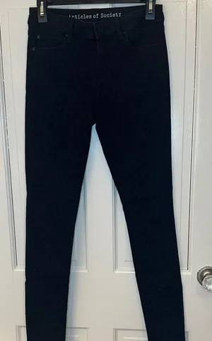 Articles Of Society‎ Women's Black Animal Print Skinny Jeans size 26 EUC thumbnail 1