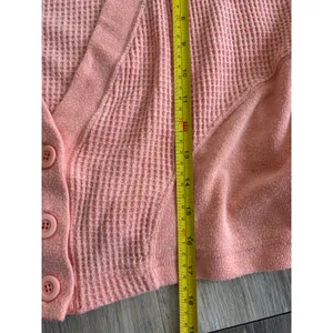Out From Under Waffle Knit Henley Top Peach Coral Size Small Cozy Lounge thumbnail 2