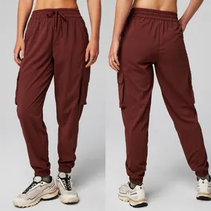 Fabletics Ripstop Cargo Brown Check Trendy Casual Quick Dry Joggers Sz M 💚🍄 thumbnail 3