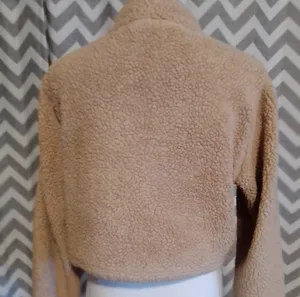Forever 21 Brown Tan Sand Teddy Cropped Pullover Sweater thumbnail 3