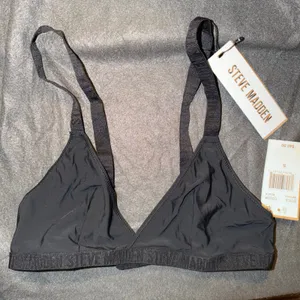Steve Madden Womens Black Triangle Logo Band Bralette SM12151 New Small thumbnail 1