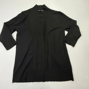 Cable & Gauge Black Open Front Cardigan Size L thumbnail 1