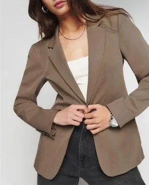 Reformation Women's Classic Slim Blazer Brown S Business Single Button Closure thumbnail 1