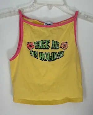 Princess Polly Take me on holiday crop top size 2 95% cotton thumbnail 1