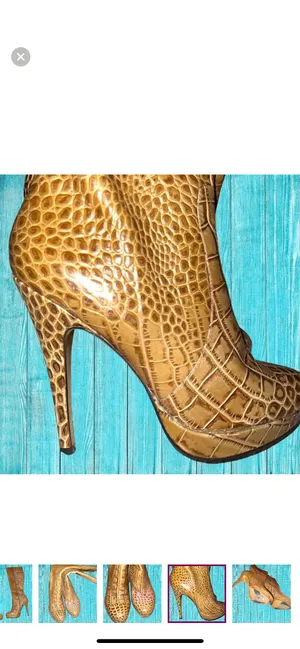 Charles David Faux Animal Skin Knee High Boots thumbnail 5