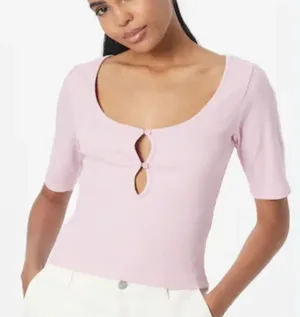 Abercrombie and Fitch Pink Button Front Rib Top Women’s Small thumbnail 1