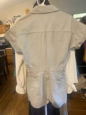 Shimmery Light Gray Short Sleeve Zara romper thumbnail 7