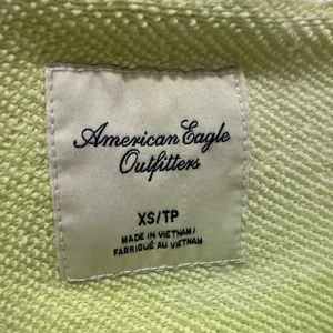 AMERICAN EAGLE neon green hoodie size XS distressed 100% cotton thumbnail 7