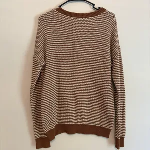 Hem & Thread Medium Rust White Patterned‎ Sweater Pullover Grandpacore thumbnail 7