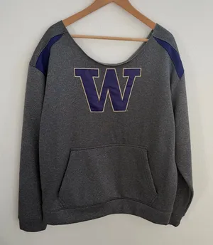 University of Washington Huskies Off the Shoulder Sweatshirt thumbnail 1