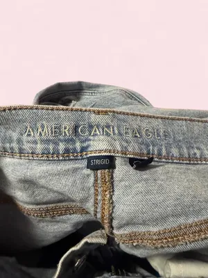 American Eagle Outfitters Light Blue Distressed Wide Leg stove pipe Jeans thumbnail 3