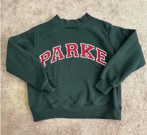 Parke Varsoty Mockneck Sweatshirt in Forest and Maroon thumbnail 1