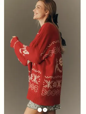 Anthropologie Maeve Oversized Graphic Crew-Neck Jumper thumbnail 4