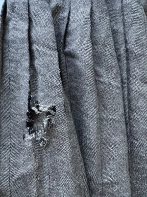Vintage Herringbone Wool Pleated Midi Skirt thumbnail 6