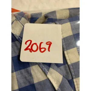 Reformation Blue White Gingham Off The Shoulder Button Down Shirt Womens Small‎ thumbnail 7