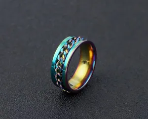 Women’s Luxury Collection Multi Titanium Stainless Steel Rotatable Ring Size 8 Multiple thumbnail 4
