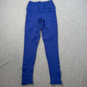 NUX Blue Ribbed Leggings Size Medium High Rise Active Stretch thumbnail 8