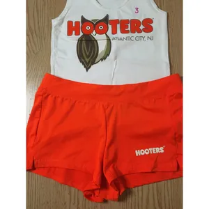 B75 #3 Hooters Girl Worn Uniform Tank & Shorts From Atlantic City NJ size Xs thumbnail 2