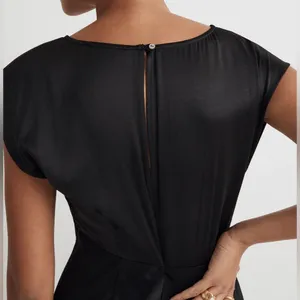 Madewell Black Wide V-Neck Midi Dress Size 00 thumbnail 5