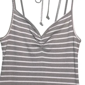 Abercrombie & Fitch Dress Womens XS Gray Striped Ribbed Knit Swing Sundress thumbnail 8