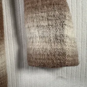 Jessica Simpson Plaid Wool Blend Coat Womens XS Camel Brown Ombre Peacoat Jacket thumbnail 9