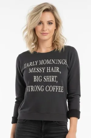 Small cute cozy morning graphic sweatshirt thumbnail 1