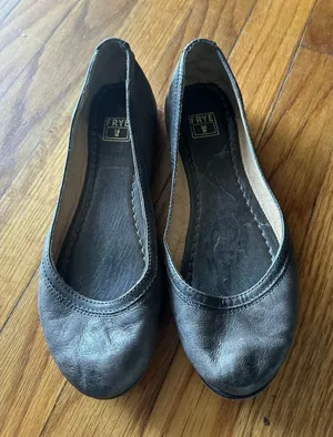 Frye Carson Ballet Flats Brown Leather Women’s Size 6.5B Classic Slip On thumbnail 1