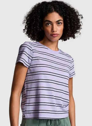 PINK Dreamer Cotton Tee Purple Cloud Stripe Size Medium thumbnail 1