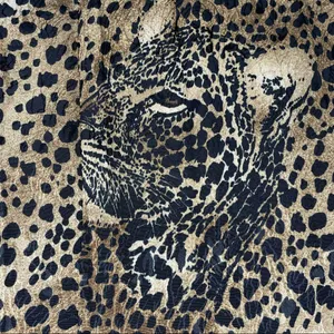 Vintage Hidden Leopard Faces Pleated Skirt Animal Print‎ 80s Drama Eclectic Fun thumbnail 2