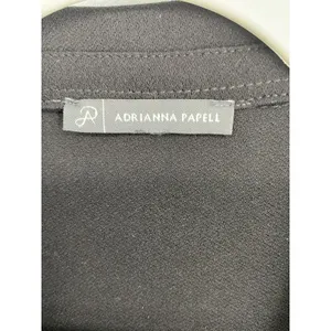 Adrianna Papell Womens Button Down Shirt Black Long Sleeve Stretch XL thumbnail 8