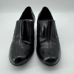 Clarks Chiffon‎ Petal Pumps 6.5M Black Slip On Stitched Heel Comfort Teacher thumbnail 3